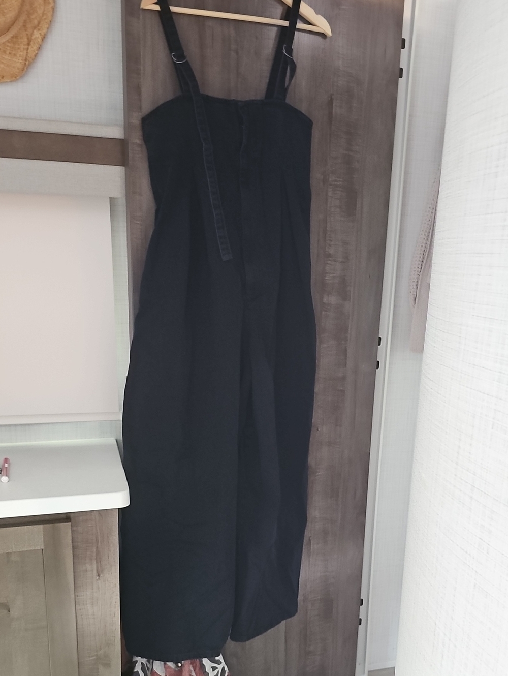 We The Free Black Wide-Leg Strap Jumpsuit